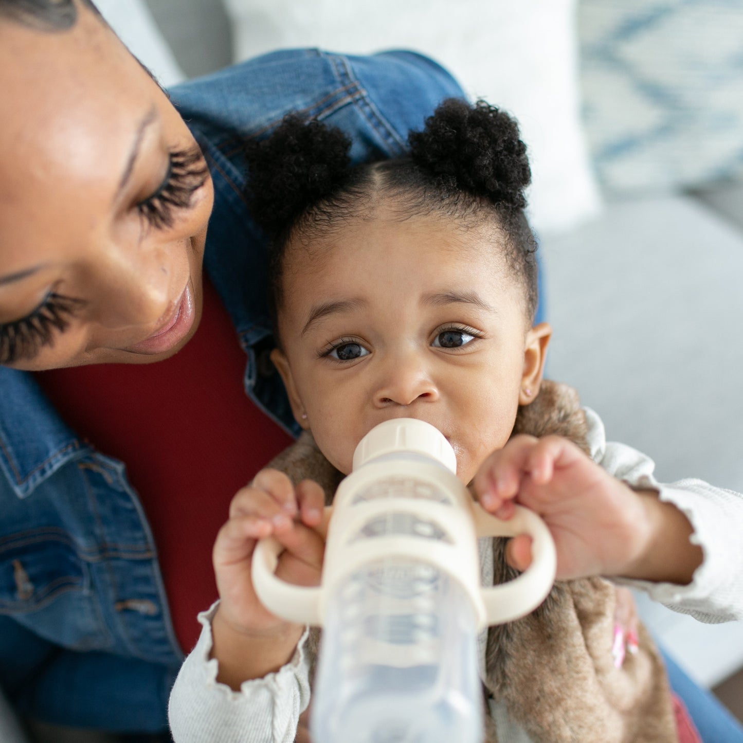 Dr. Brown's Milestones Narrow Sippy Spout Bottle with Silicone Handles, 8 oz/250 mL