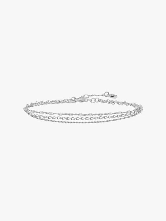 Silver Three Chain Layered Bracelet