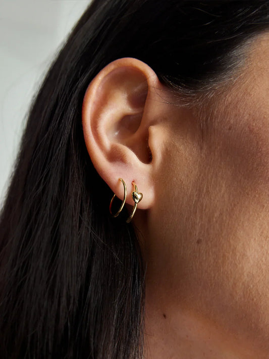 Heart Double Hoops
