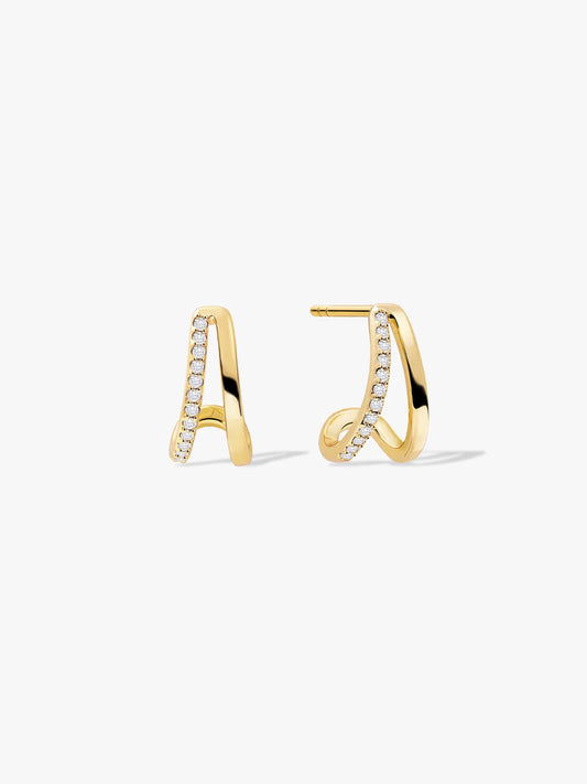 Half Pave Double Tube Huggies