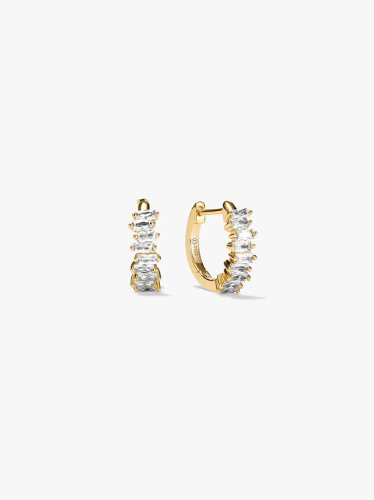 Baguette Sapphire Hoops