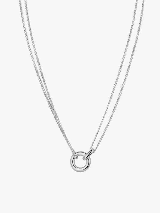 Silver Linked Layered Necklace