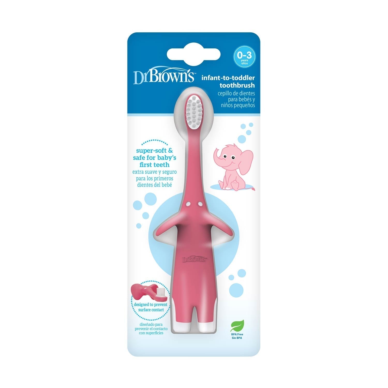 Dr. Brown's Infant-to-Toddler Toothbrush, Elephant, 1-Pack