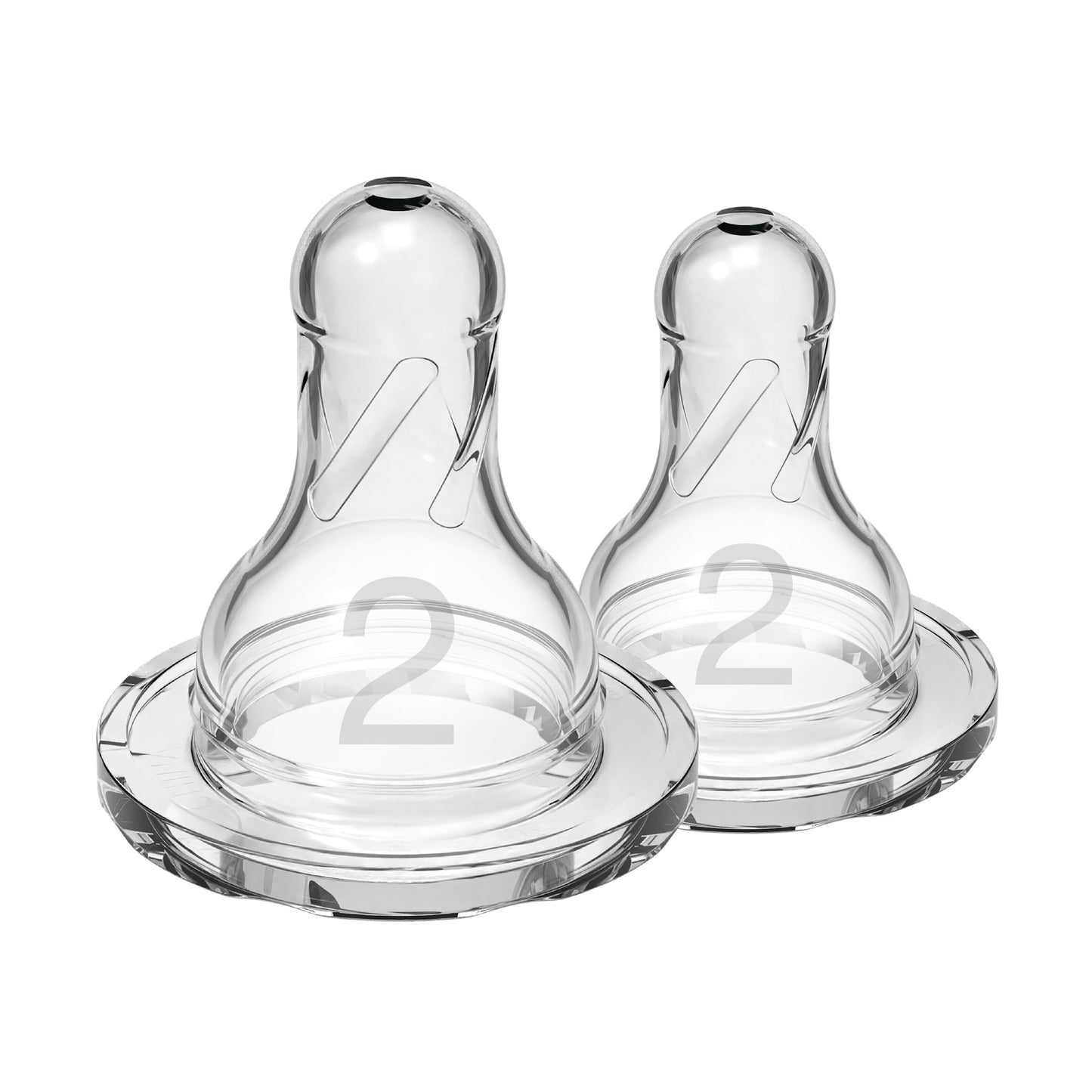 Dr. Brown's Natural Flow Narrow Baby Bottle Silicone Nipple, Level 2, 2-Pack