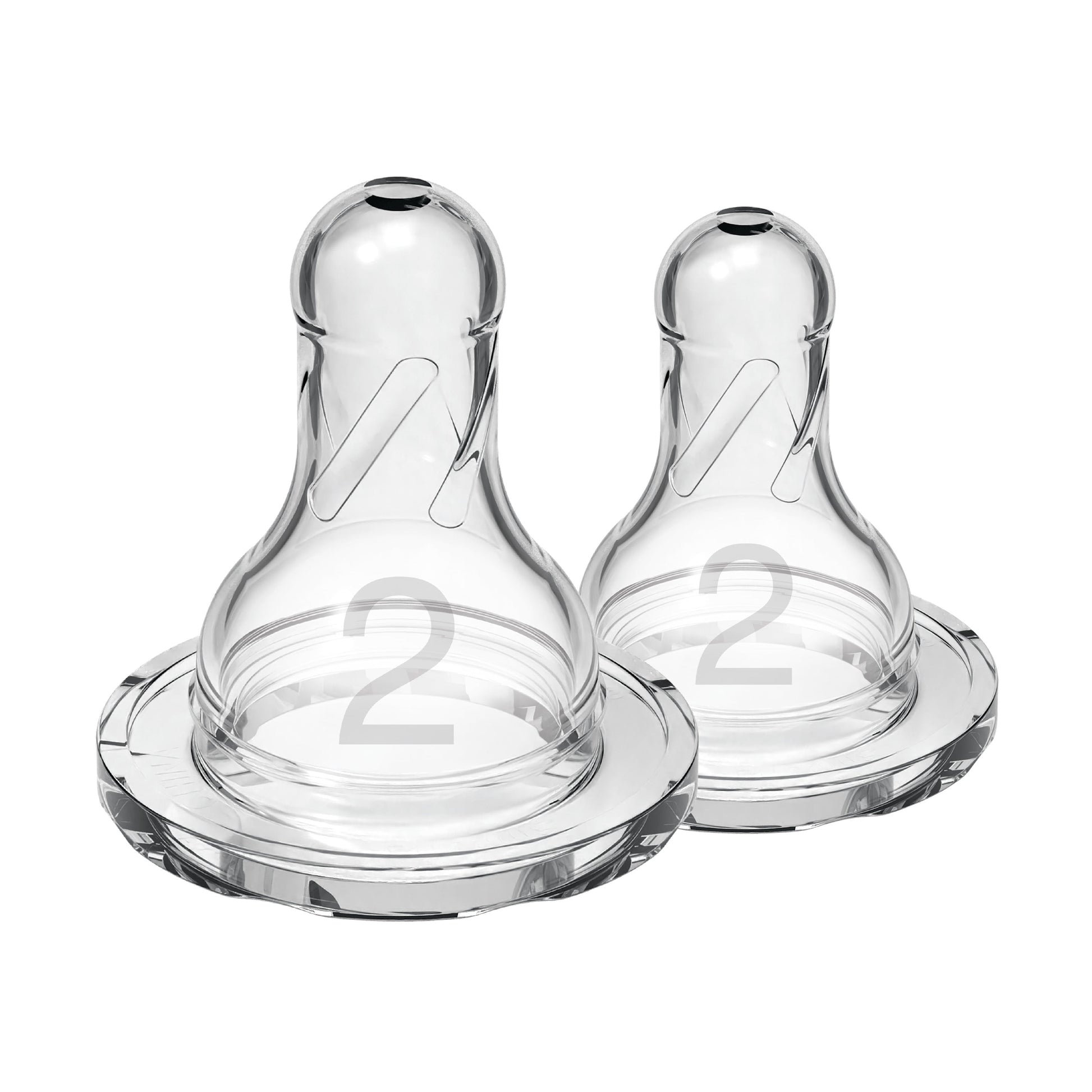 Dr. Brown's Natural Flow Narrow Baby Bottle Silicone Nipple, Level 2, 2-Pack